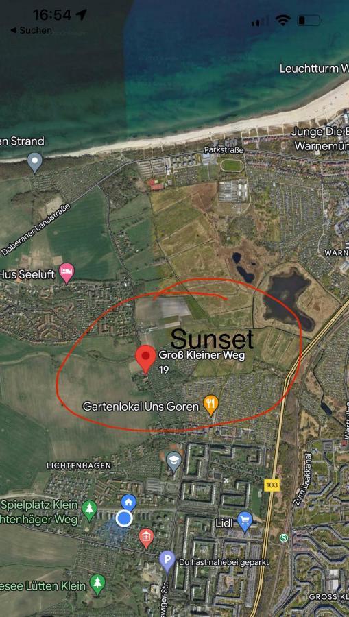 Sunset Bei Warnemuende